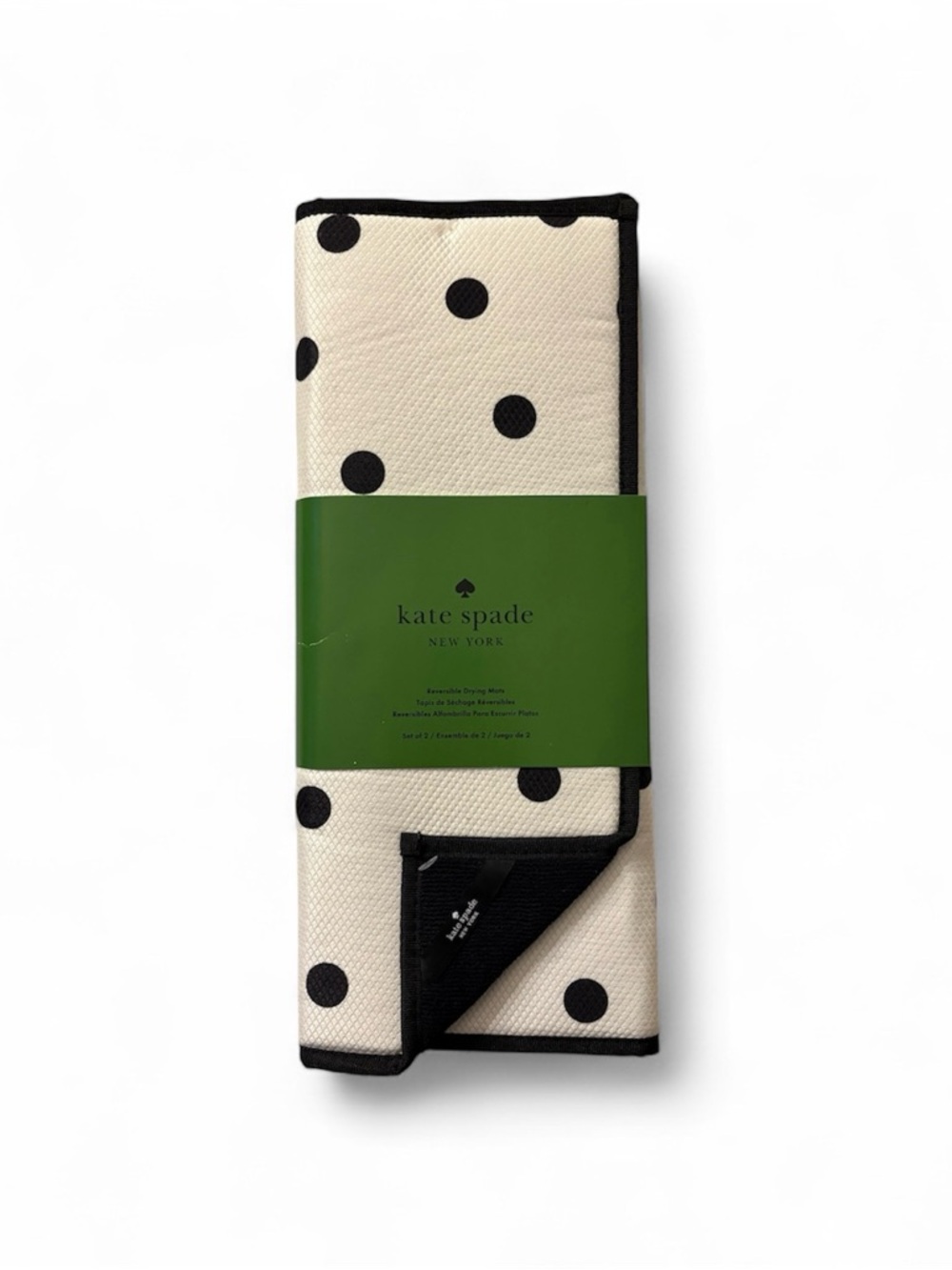 kate spade White and Black Polka Dot Drying Mat
